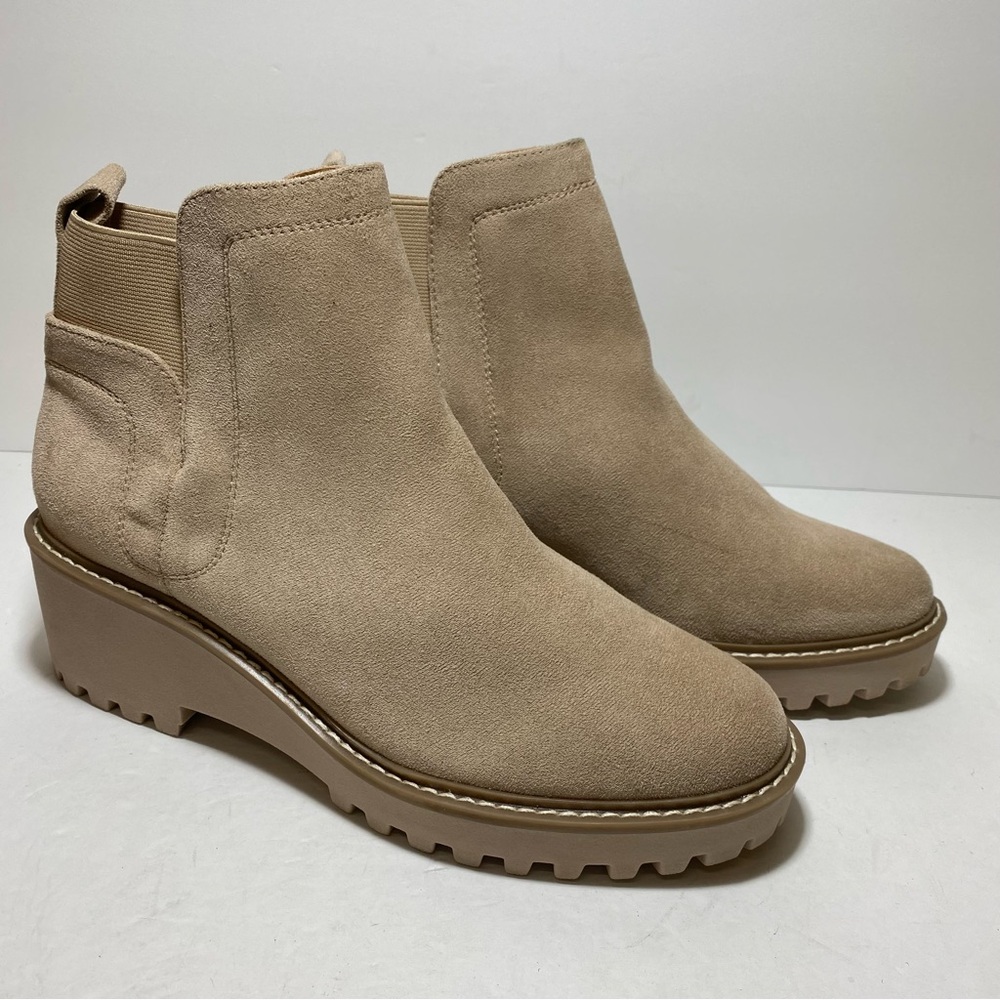 Dolce Vita Rango Faux Suede Ankle Boots Wedge Booties Lug Sole Women’s Size 9 - Picture 2 of 14